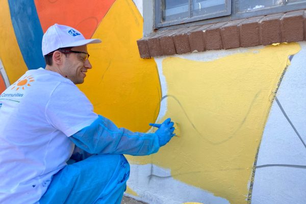 Community mural at Mamelodi High School by Strange Harvest — large‑scale graffiti style exterior wall painting in Tshwane, South Africa. 4
